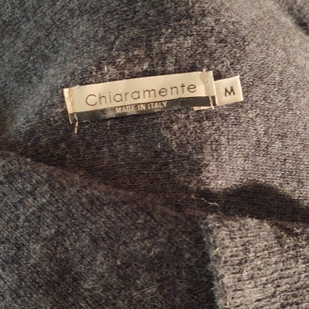 Chiarmante Wool Blend Gray Asymmetrical Cardigan Sz M - Picture 10 of 11